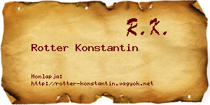 Rotter Konstantin névjegykártya